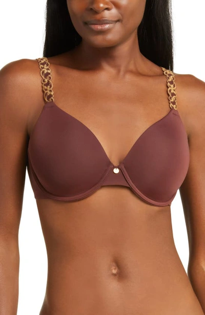 Natori Pure Luxe Full Fit Contour Bra In Cocoa/ Bronze