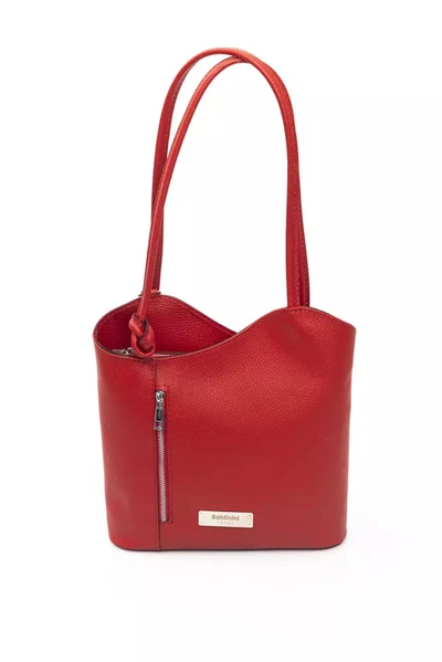 Baldinini Trend Cow Leather Shoulder Women's Bag In Red