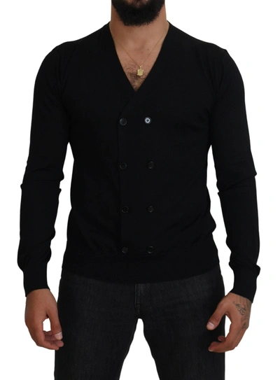 Dolce & Gabbana Black Cashmere Button Down Cardigan Sweater