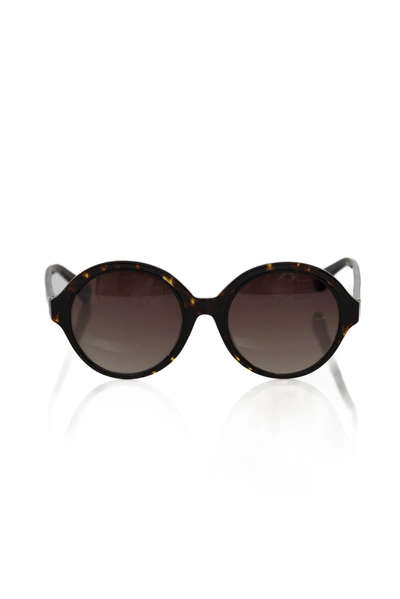 Frankie Morello Elegant Turtle Pattern Round Women's Sunglasses In Black