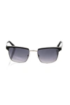 Frankie Morello Black Metallic Fibre Sunglasses In Black