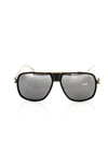 Frankie Morello Black Metallic Fibre Sunglasses In Black