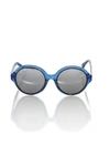 Frankie Morello Blue Acetate Sunglasses In Blue
