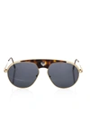 Frankie Morello Brown Metallic Fibre Sunglasses In Brown