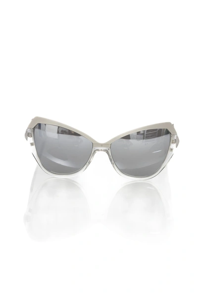 Frankie Morello Chic Cat Eye Shades With Metallic Women's Accents In Gray