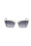 Frankie Morello Metallic Fibre Women's Sunglasses In Silver