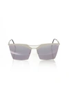 Frankie Morello Metallic Fibre Women's Sunglasses In Silver