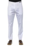 Pt Torino Cotton Pant With Waist Belt Loops In White