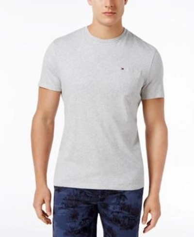 Tommy Hilfiger Men's Big & Tall Tommy Crew Neck Pocket T-shirt In Light Grey
