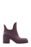 Burberry 70mm Round-toe Slip-on Boots In Aubergine