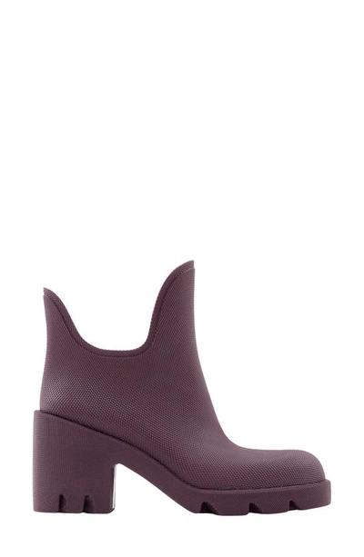 Burberry Marsh Heeled Rain Boots 65 In Aubergine