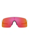 Oakley Sutro Lite 58mm Prizm™ Rectangular Shield Sunglasses In White