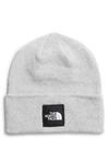 The North Face Melange Light Grey Stretch Polyester Blend Beanie Hat In Tnf Light Grey Heather