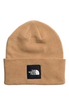 The North Face Logo Box Cuff Beanie In Fawn