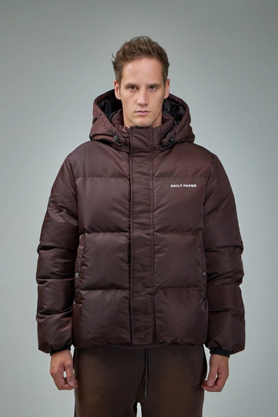 Daily Paper Epuffa Hooded Jacket In Brown