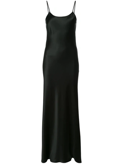 Voz Liquid Slip Dress In Black