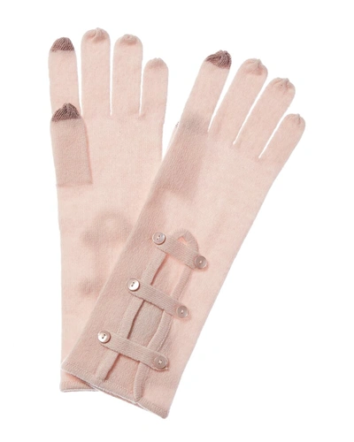 Forte Cashmere Military Cashmere Tech Gloves In Pink