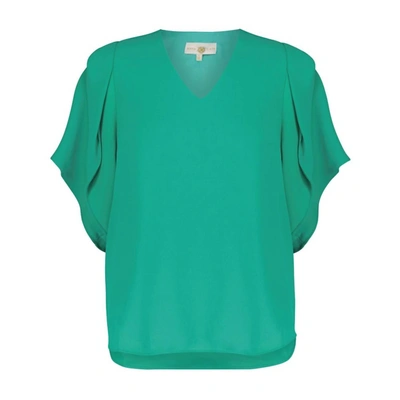 Anna Cate Serena Short Sleeve Top In Aqua Sea In Green