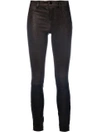 J BRAND CROPPED SKINNY LEATHER TROUSERS,L8001G12165727