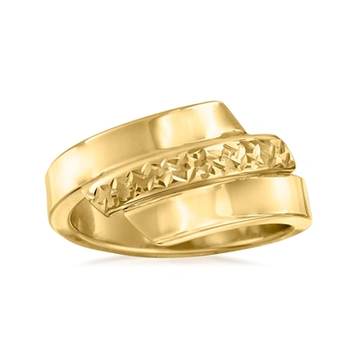 Ross-simons Italian 14kt Yellow Gold Diamond-cut And Polished Ring
