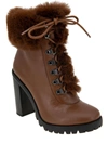 BCBGENERATION WOMENS FAUX LEATHER EMBOSSED COMBAT & LACE-UP BOOTS