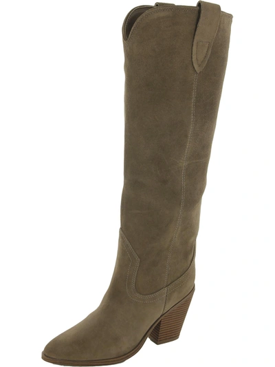 Aqua College Winnie Womens Suede Pointed Toe Over-the-knee Boots In Beige