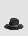 Rag & Bone City Straw Fedora In Black
