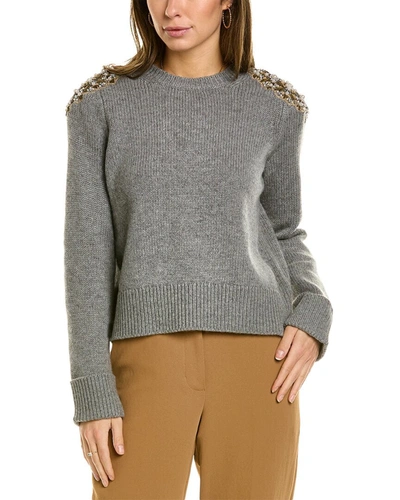 Boden Embellished Wool & Alpaca-blend Sweater In Grey