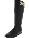 Impo Reiley Womens Faux Leather Zip Up Knee-high Boots In Black