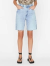 Frame High Waist Denim Bermuda Shorts In Multi