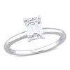 Mimi & Max 1ct Dew Octagon Created Moissanite Solitaire Engagement Ring In Sterling Silver In White