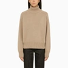 Canada Goose Baysville Turtleneck Wool Jumper In Beige