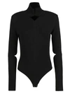 Courrèges Black Drop Volcano Jersey Bodysuit In Black