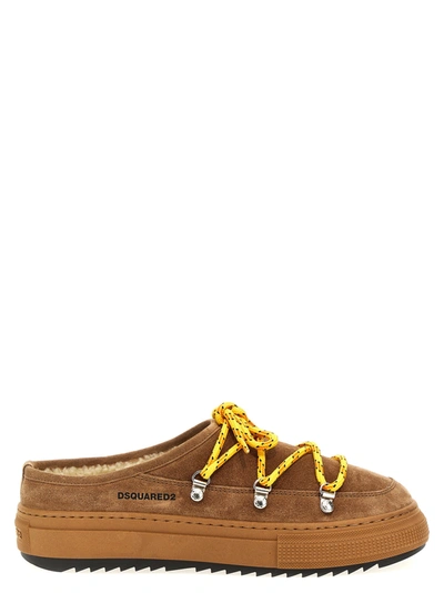 Dsquared2 Boogie Suede Low Top Sneakers In Tan
