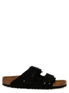 Birkenstock Uji Double-strap Leather Slides