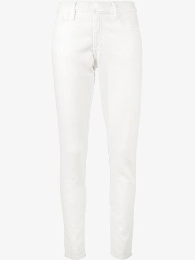 Frame Le Garcon White Mid Rise Skinny Jeans