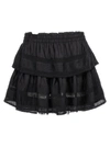 LOVESHACKFANCY RUFFLE MINI SKIRTS BLACK