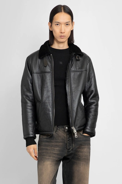 Giorgio Brato Man Black Leather Jackets