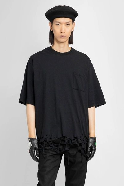 Undercover Ripped-detailing Cotton T-shirt In Black