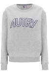 Shop Autry Crew-neck Sweatshirt With Logo Embroidery In Grey
