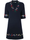 LOVE MOSCHINO EMBROIDERED FLARED DRESS,WSM7601X115012176506