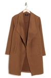 T Tahari Ottoman Waterfall Knit Topper In Hazelnut