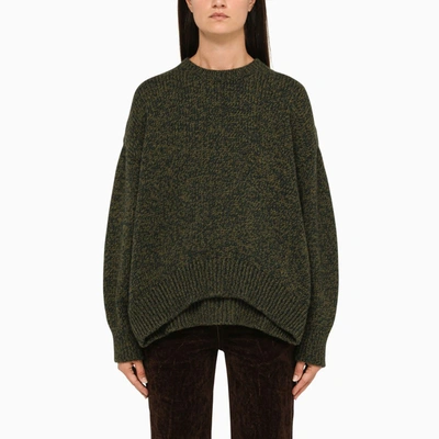 LOEWE KHAKI CONVERTIBLE CREW-NECK JUMPER