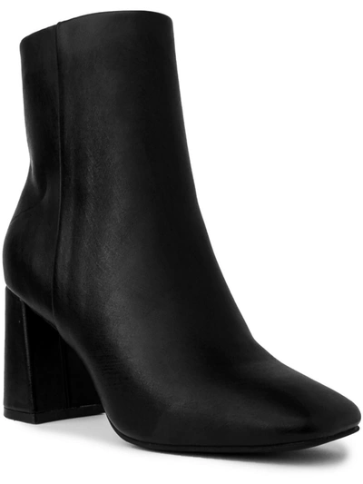 Sugar Elly Womens Faux Leather Dressy Ankle Boots In Black Micro