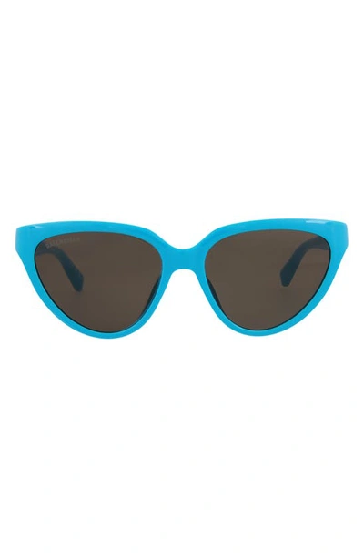 Balenciaga Bb0149s 007 Cat Eye Sunglasses In Blue