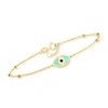 Rs Pure By Ross-simons Italian 14kt Yellow Gold Evil Eye Bracelet With Multicolored Enamel In Multi