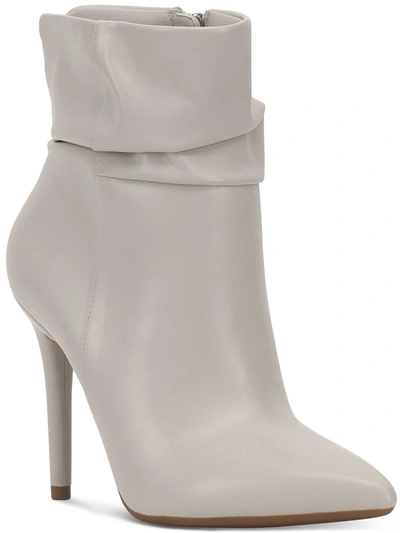 Jessica Simpson Lerona Womens Pointed Toe Faux Suede Booties In White