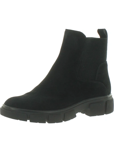 Aqua College Priya Womens Suede Zip Up Chelsea Boots In Black