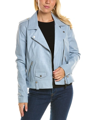 Rudsak Mergo Leather Jacket In Blue