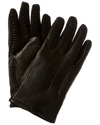 BLACK BROWN 1826 3 POINT LEATHER BACK STRETCH PALM TECH GLOVES